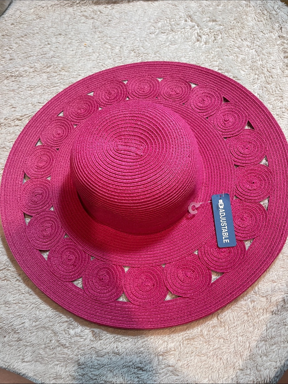 San Diego Hat Company Adjustable Wide Brim Sun Hat - Hot Pink